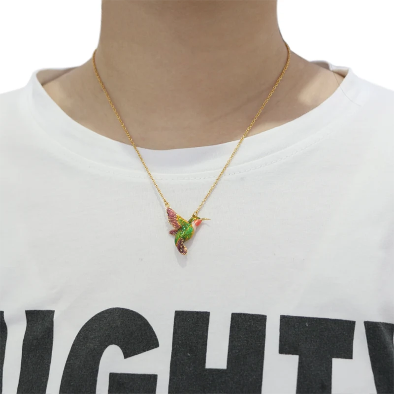 Emaille Hummingbird Halskette