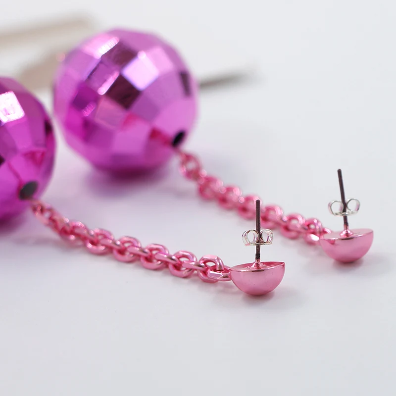 Disco Plastic Ball Earrings
